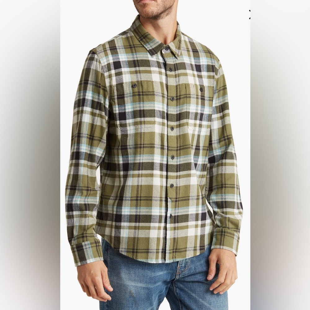 🍀 Lucky Brand Mason Plaid Workwear Button-Up Shirt.